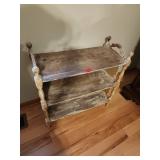 Wooden Three-Tier Shelf with Turned Legs