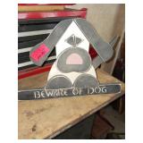 Painted Wood "Beware of Dog" Sign
