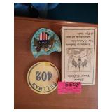 Vintage Badges and Radiator Cap Box