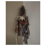Decorative Mask with Faux Fur and Beads