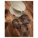 Plastic Colander, Bowls, and Mesh Strainers Lot