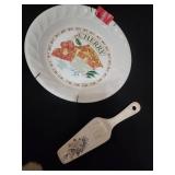 Ceramic Cherry Pie Plate and Floral Server