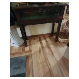 Wood and Glass Display Case Table, 14"x32"x30"