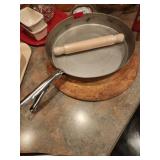 Steel Pan and Wooden Rolling Pin Set