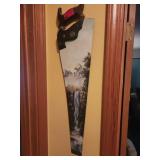 Hand Saw with Mountain Waterfall Painting