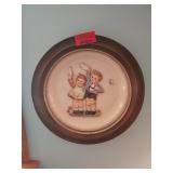 Hummel-Style Decorative Plate With Frame