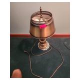 Brass Tone Table Lamp with Drum Shade