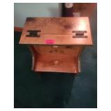 Wooden Storage Step Stool with Floral Motif