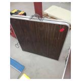 Folding Wood-Look Card Table with Metal Frame