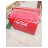 Metal Coca-Cola Cooler with Tray Insert