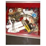 Drawer of Mixed Plumbing and Hardware Items