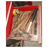 Contents of Drawer with Hammers and Hand Tools