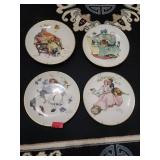 4 Norman Rockwell Collector Plates