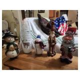 Holiday Figurine and Vase Grouping
