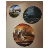 Hand-Painted Circular Saw Blade Art Trio