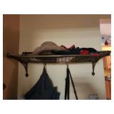 Metal Wall-Mounted Coat Rack With Shelf