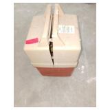 Plastic Paint Brush Tote with Assorted Brushes