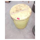 Yellow Metal Trash Can with Lid and Handles