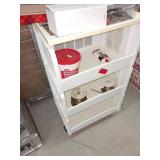 White Plastic Rolling Storage Cart