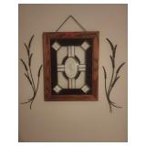 Framed Stained Glass Wall Art With Metal Accents