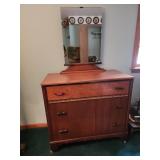 Wooden Dresser with Mirror, 19"x39"x70"