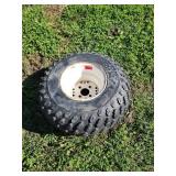 ATV Tire 24x11.00-10 on White Steel Wheel