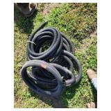 Coiled Black Corrugated Plastic Tubing Lot