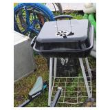 Square Charcoal Grill Black Metal