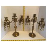 Pair Brass Candleabra
