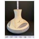 Grey Feather Pottery Vase