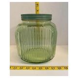 Vintage Green Country Store Jar w/Lid