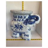 Blue/White Elephant Plant Stand