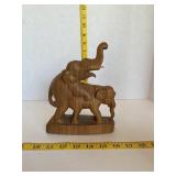 Wood Carved Elephant Novelty