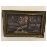 Vintage Framed Countryside Painting
