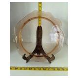 Pink Depression Cake Plate