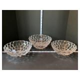 Orrefors Sweden Crystal Bowl Trio