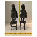Pair of Bronze Girl Decor