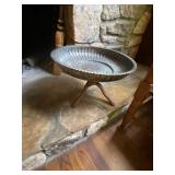 Asian Metal Platter on a Stand