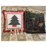 Pillows & Noel Candle Decor