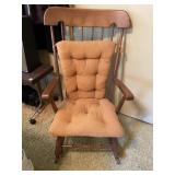 Wood Rocking Chair W/Cushions