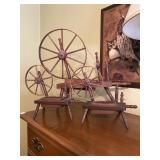 Mini Spinning Wheel Planters  Set of 3