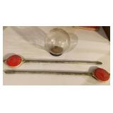 Vintage Driveway Reflectors & Round Candy Jar