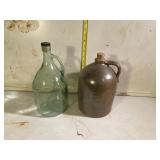 Gallon Potter Jug & Green Glass California Jug