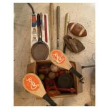 Baseball Glove & Bats, Badminton, Football Etc