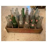 Wood Pepsi-Cola Crate w/Misc Bottles
