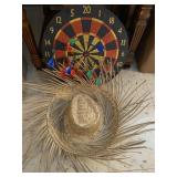 Dart Board & Straw Hat