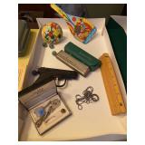 Noise Makers, Harmonica, Cuff Links & More