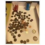Coins, Wheat Pennies, Foreign Coins