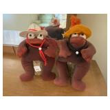 Plush Frog Decor on Logs