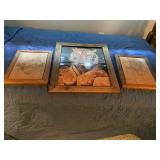 Hand Crafted Burnt Wood & Pictures